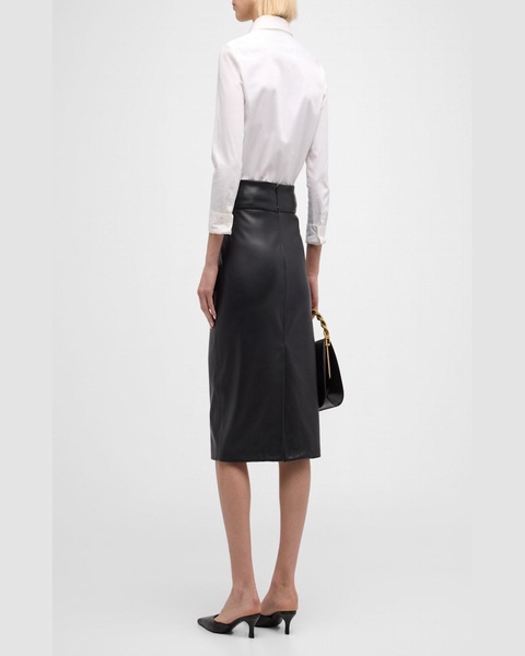 Soft Vegan Leather Pencil Skirt