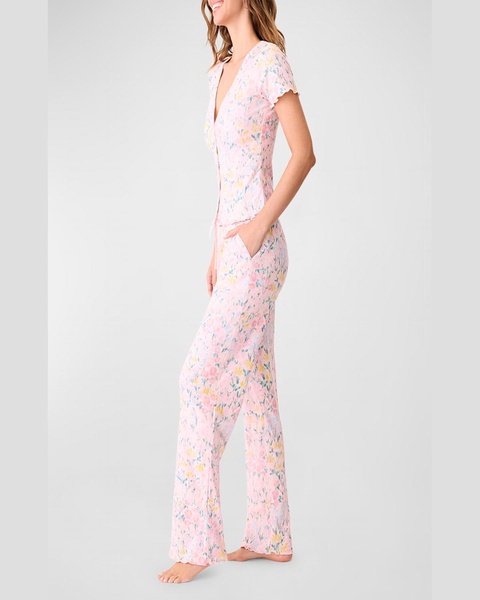 Floral Fields Button-Down Pajama Set