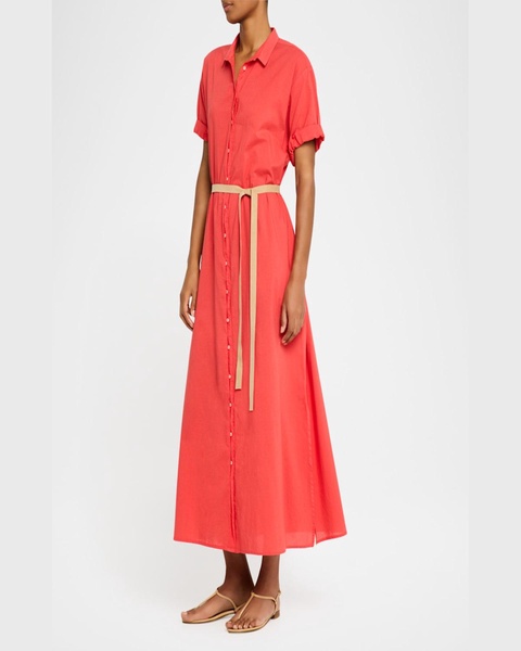 Linnet Belted Cotton Maxi Shirtdress