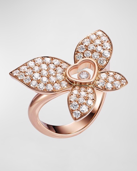 Happy Butterfly 18K Rose Gold Diamond Ring