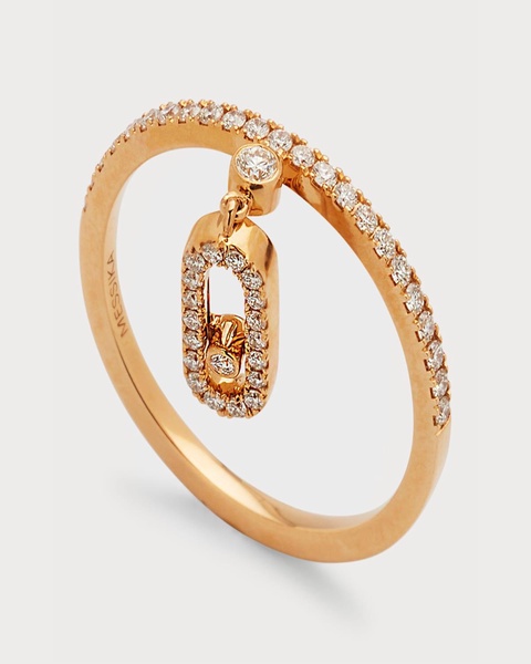 Move Uno 18K Pink Gold Pave Drop Diamond Ring