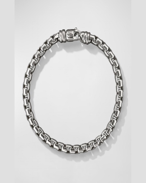 Men's Box Chain Bracelet in Silver, 7mm