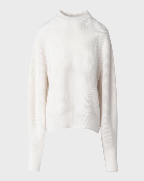 Wool-Cashmere Rib Crewneck Sweater