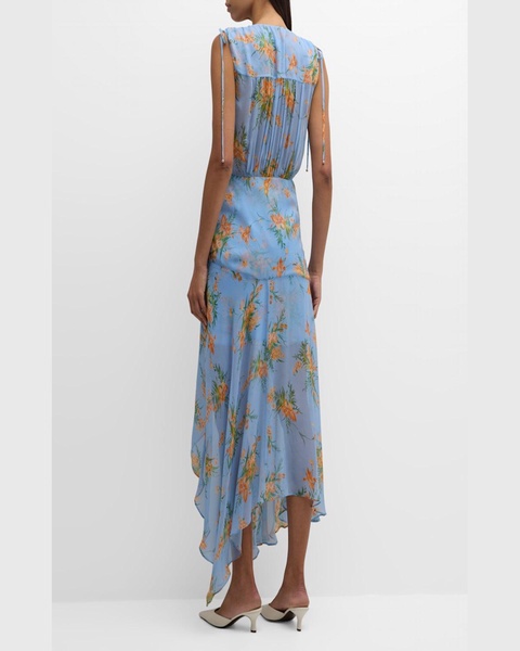 Dovima Sleeveless Ruched Floral Maxi Dress