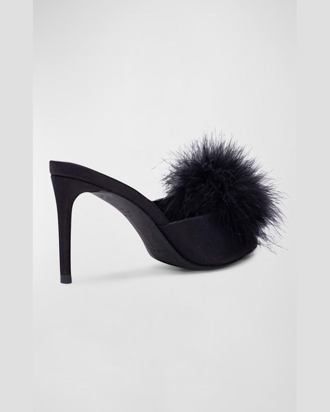 Ricca Feather Pom Mule Sandals