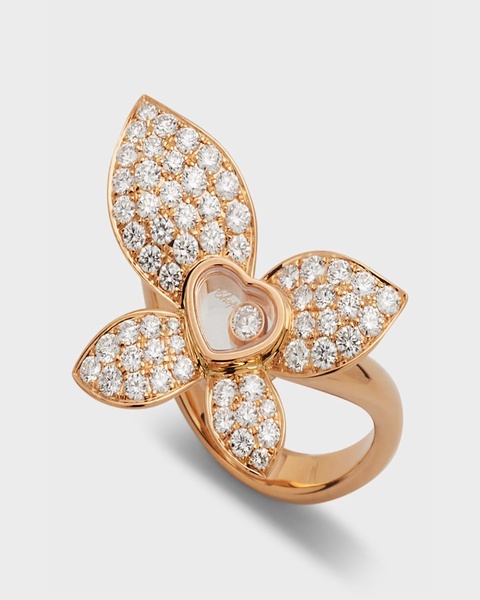 Happy Butterfly 18K Rose Gold Diamond Ring