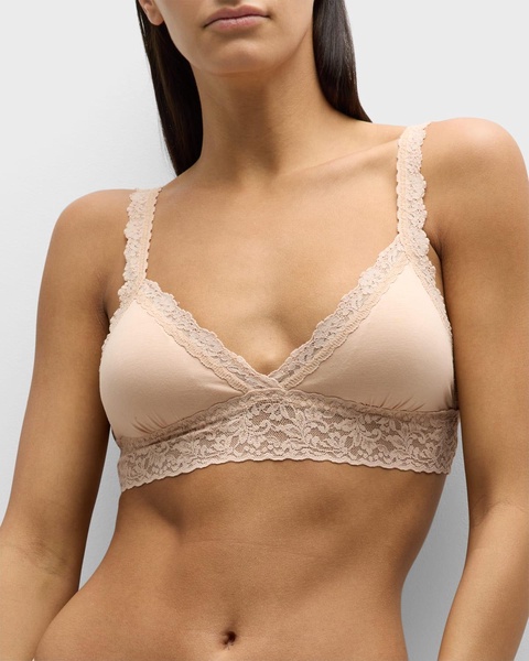 Organic Cotton Padded Lace-Trim Bralette