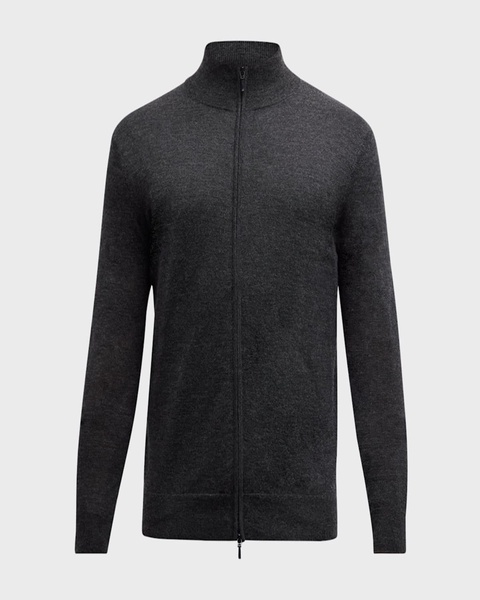 Men's Cashmere-Silk Full-Zip Sweater