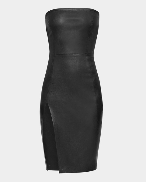 Aura Strapless Stretch Leather Dress