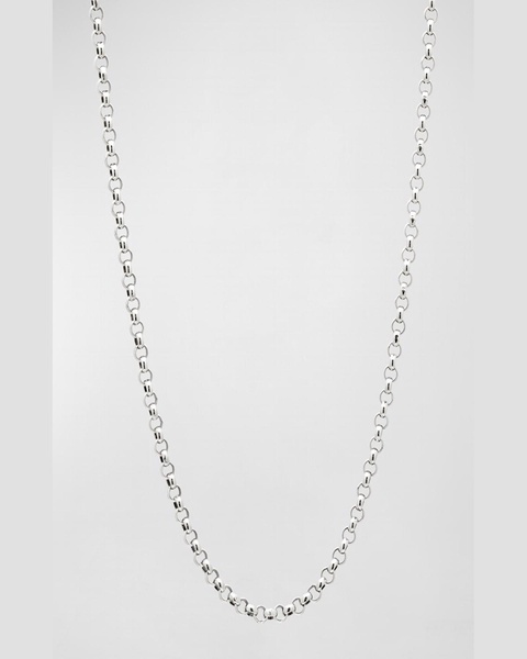 Men's Sterling Silver Cable Chain Necklace, 18"L