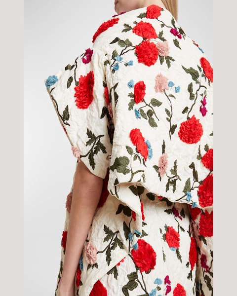 Asymmetric Floral Opera Wrap Jacket