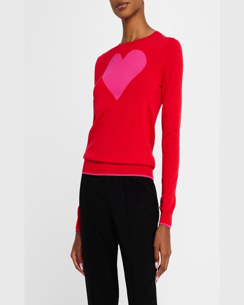 Heart Crewneck Wool Sweater