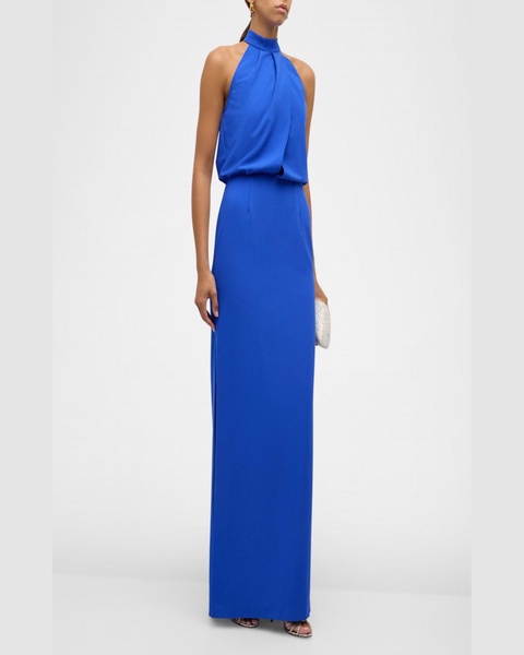 Annabeth Draped Halter Column Gown