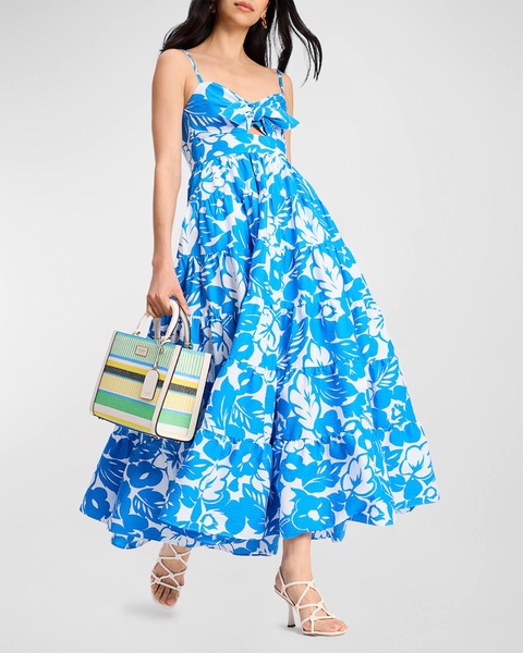 irene tiered floral-print maxi dress