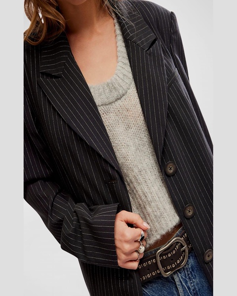 Hailey Pinstripe Blazer Duster