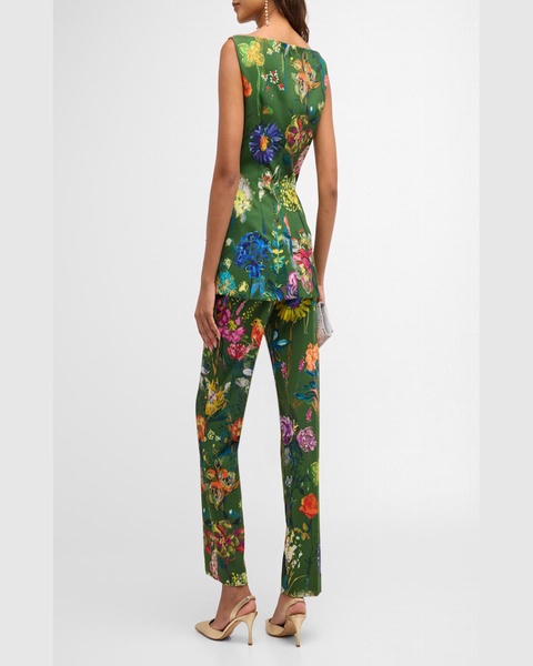 Demi Floral-Print Straight-Leg Ankle Pants