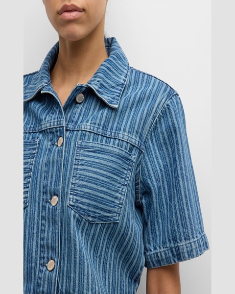 Phoebe Short-Sleeve Denim Jacket