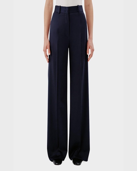 Pleated Wide-Leg Suit Pants