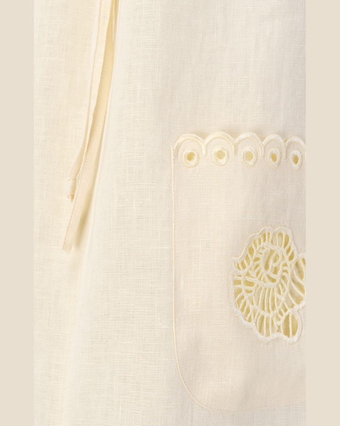 Sofia Scalloped Embroidered Linen Midi Dress