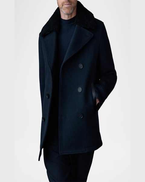 Men's Cole Wool Peacoat with Shearling Collar