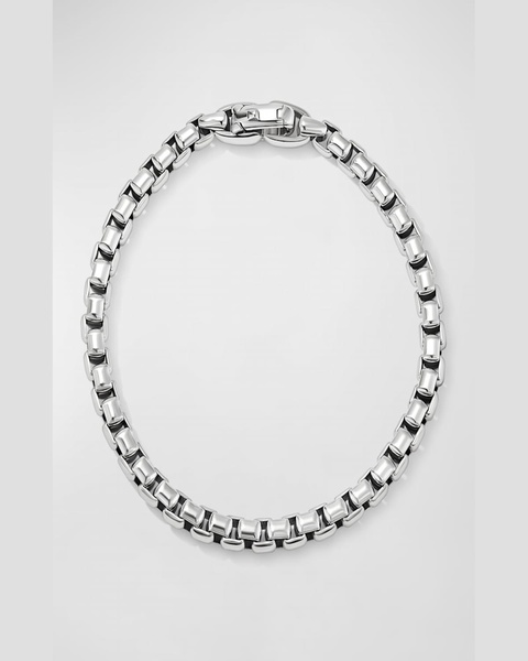 Men's Box Chain Bracelet in Silver, 5mm