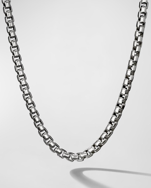 Men's Box Chain Necklace in Silver, 5.2mm, 22"L