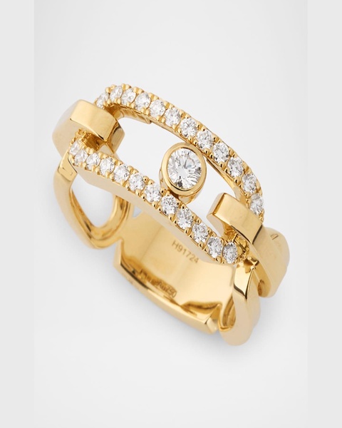 Move Link 18K Yellow Gold Diamond Ring