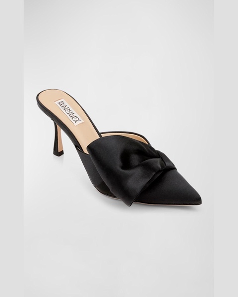 Alaya Silk Bow Mule Pumps