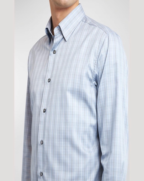 Men's Cotton Grid Check Sport Shirt