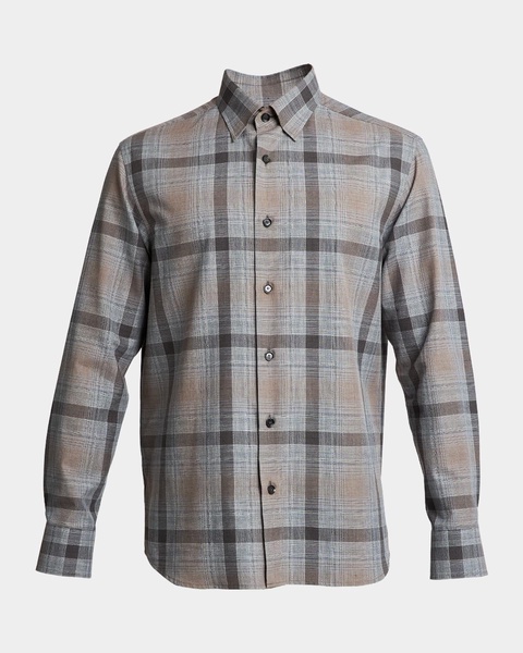 Men's Wool Plaid Sport Shirt