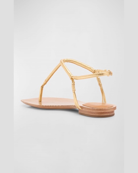 Amelia Metallic Thong Slingback Sandals