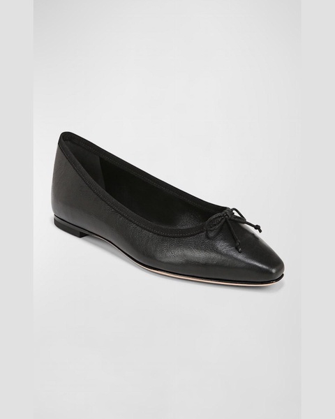 Catherine Leather Bow Ballerina Flats