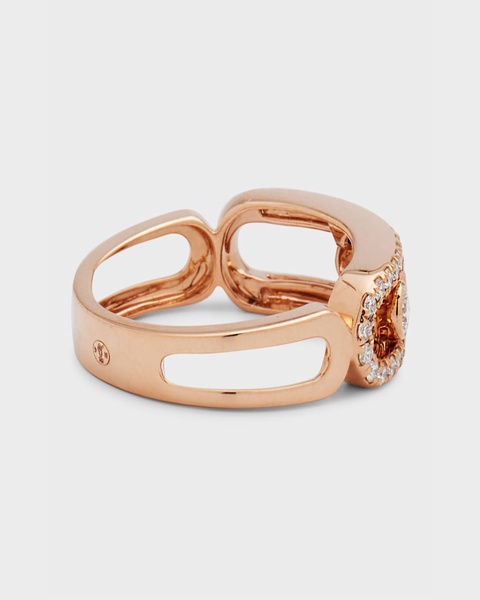 Move 18K Pink Gold Diamond Pave Ring