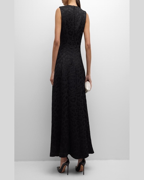 Rory Panther Matelasse Button-Front Maxi Dress