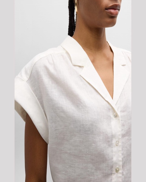 Kasa Short-Sleeve Linen Top