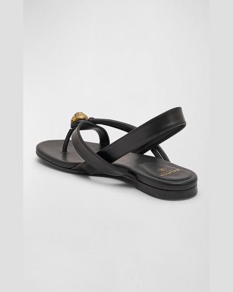 Alma Leather Medallion Thong Sandals