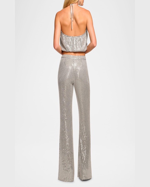 Olivian Sequined Straight-Leg Pants