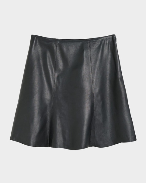 Naommi A-Line Leather Mini Skirt