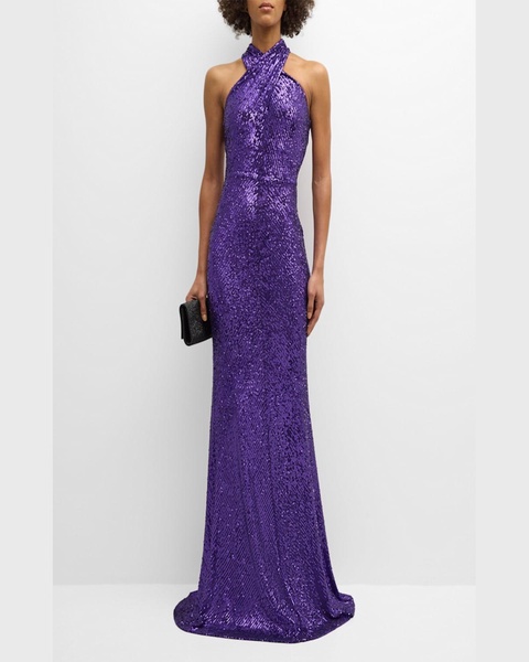 Sequin Halter Gown