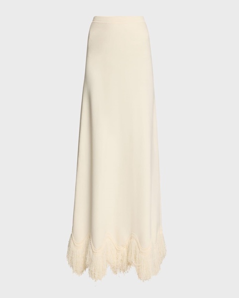 Paulina Long Fringe-Hem Skirt