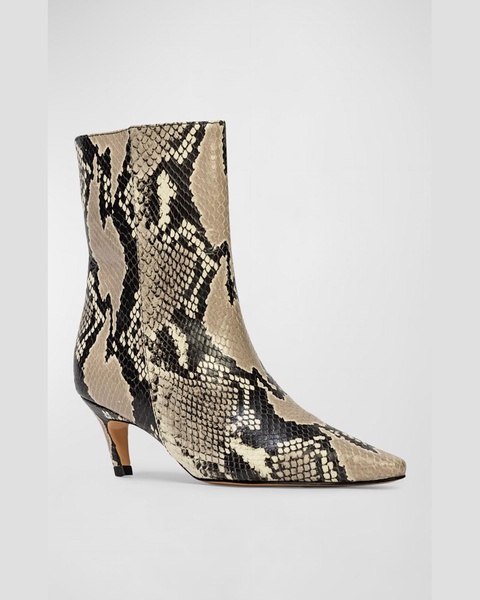 Avenue Snake-Embossed Ankle Boots