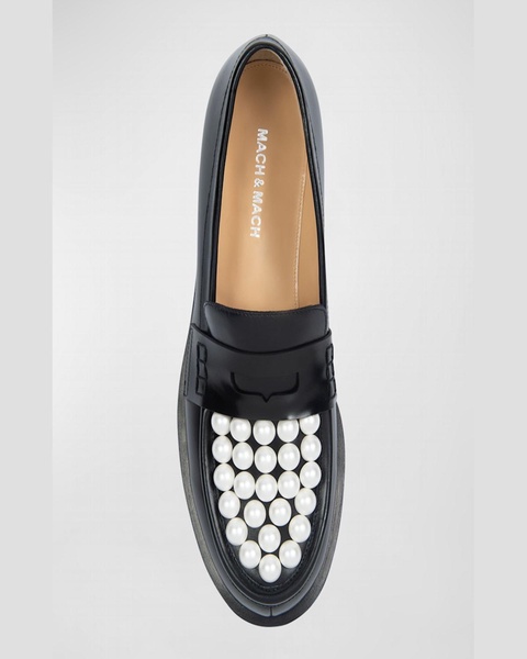 Sirene Pearly Stud Penny Loafers