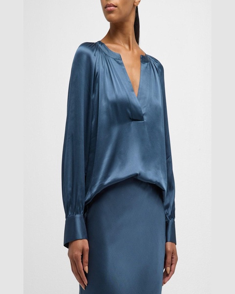 Wynna V-Neck Satin Blouse