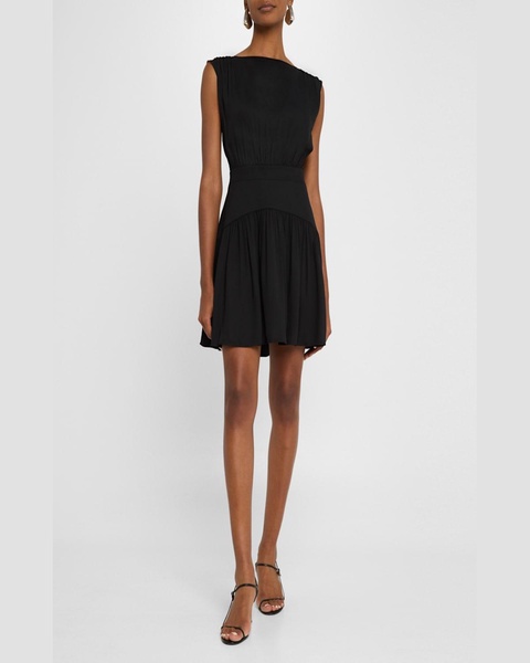 Claira Boat-Neck Mini Dress