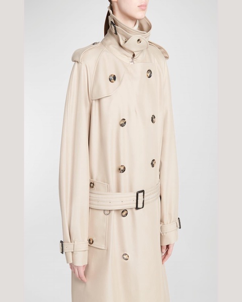 Dewey Belted Luxury Cotton-Silk Trench Coat