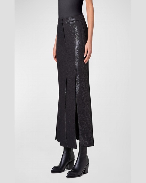 Silk Chiffon Sequin Maxi Skirt