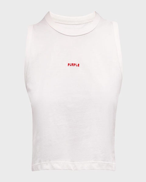 Logo Cropped Jersey Muscle Tee