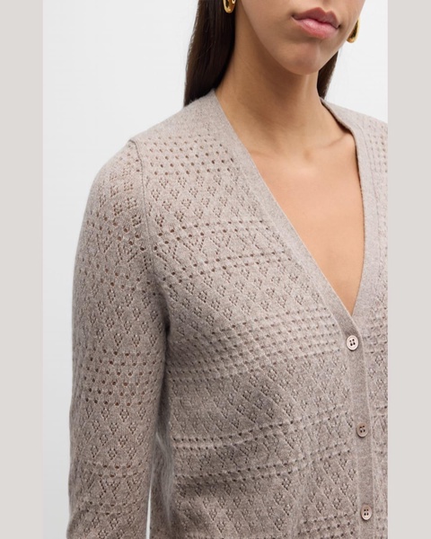 Cashmere Pointelle Stitch Cardigan