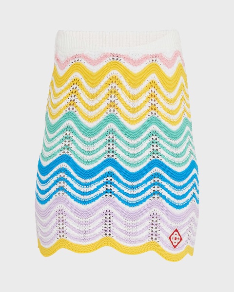 Wave Crochet Knit Mini Skirt