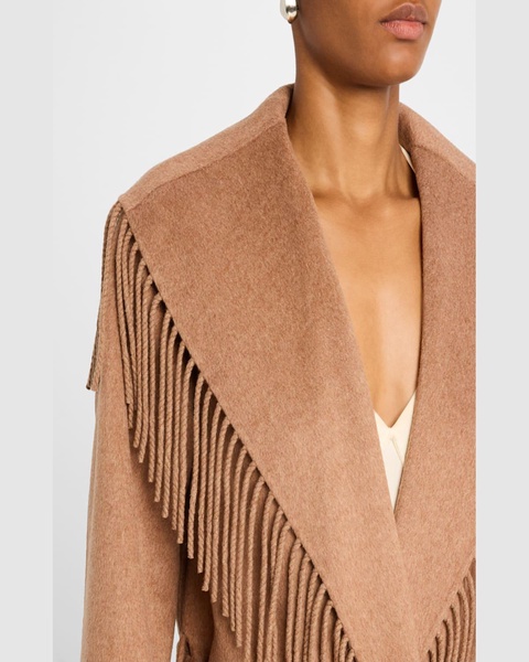 Carrie Belted Fringe Robe Coat